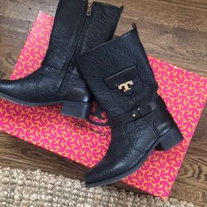 Tory Burch pebble grain mid boots